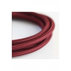 Dekoratif Örgülü Bordo 2x0,50 Renkli Sargı 5 m Kumaş Avize Kablosu